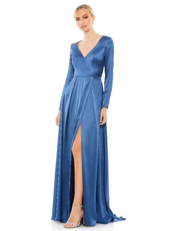 Unique Formal Dress Mac Duggal 26613 Long Sleeve Pleated Formal Gown