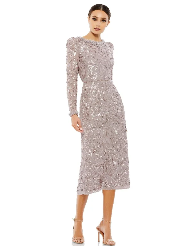 Dazzling Evening Dress Mac Duggal 93595 Long Sleeve Short Cocktail Dress
