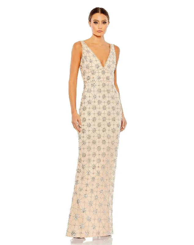 Fancy Embellished Dress Mac Duggal 93744 Long Sleeveless Formal Prom Dress