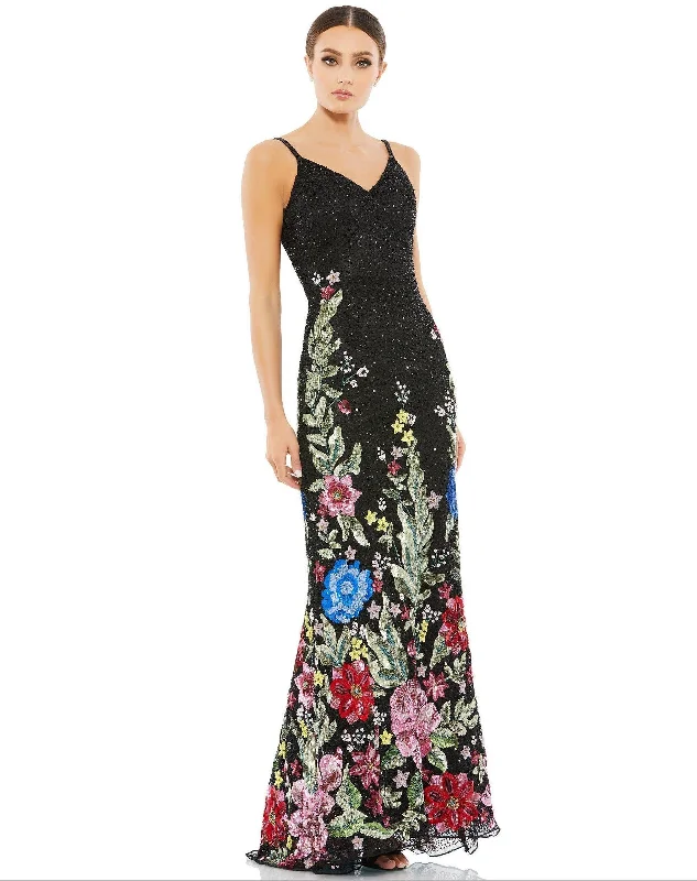 Elegant Tulle Gown Mac Duggal 5475 Long Spaghetti Strap Formal Dress