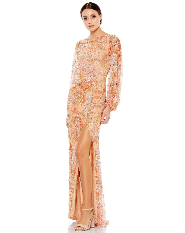 Satin Draped Gown Mac Duggal 93547 Mother of the Bride Long Dress
