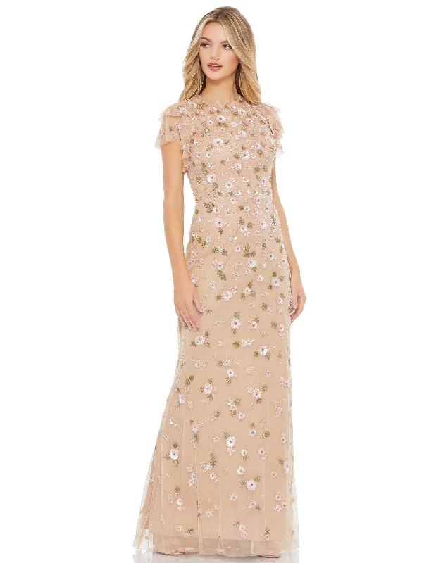 Lace Overlay Dress Mac Duggal 9086 Mother of the Bride Long Gown
