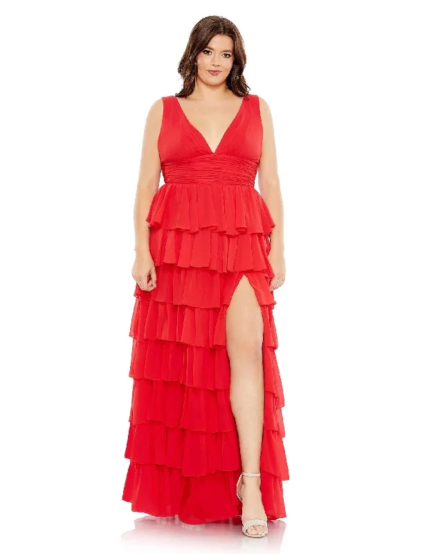 Rich Velvet Dress Mac Duggal 68119 Plus Size Sleeveless Long Dress