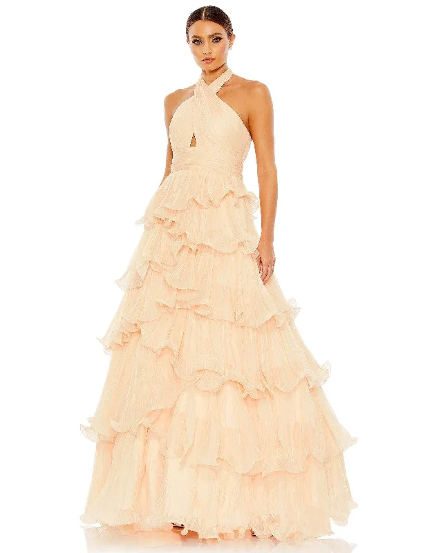 Regal Ball Gown Mac Duggal 49535 Prom Long Halter Chiffon Ball Gown