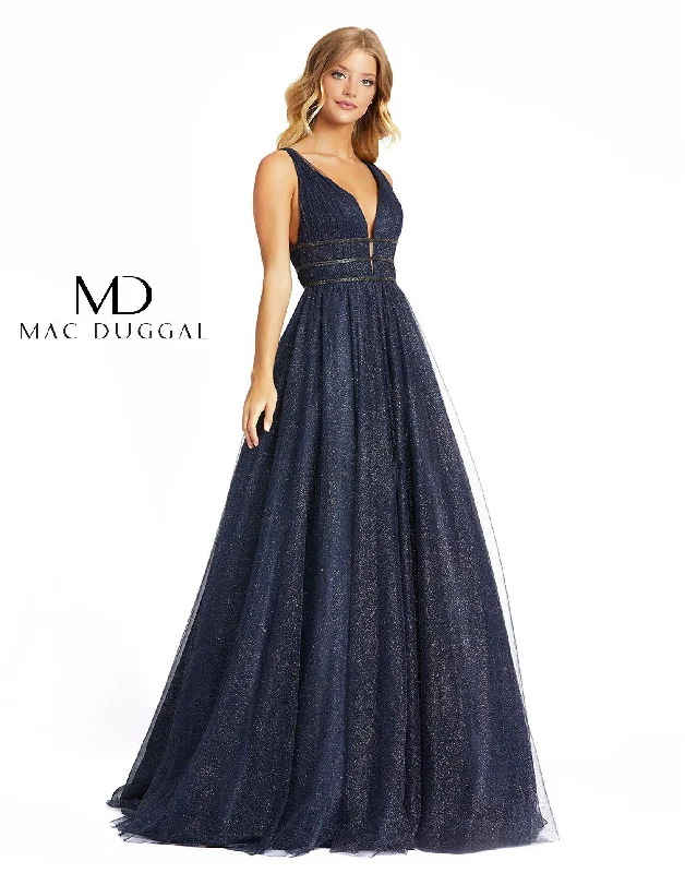 Structured Evening Gown Mac Duggal 67342 Prom Long Sleeveless Ball Gown