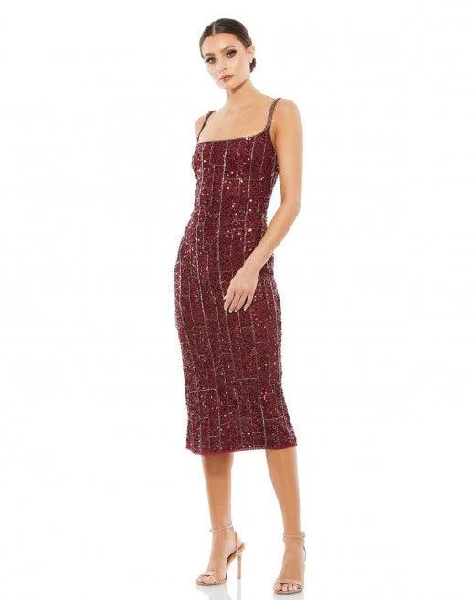 Polished Formal Dress Mac Duggal 10770 Short Cocktail Beaded Sheath Dress