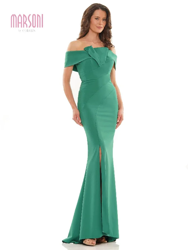 Elegant Cocktail Gown Marsoni Long  Off Shoulder Formal Dress 1165