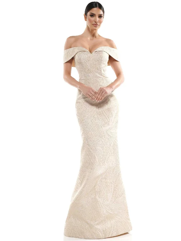 Satin Draped Gown Marsoni Formal Long Off Shoulder Dress 1031