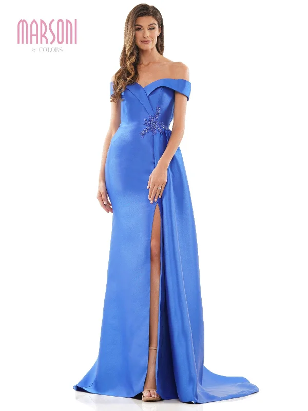 Gold Embellished Gown Marsoni Prom Long Off Shoulder Formal Dress 1215