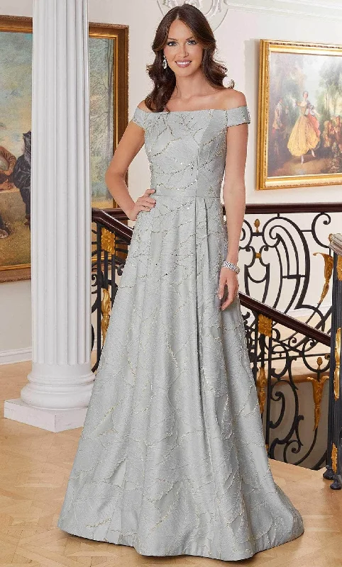 Majestic Ball Gown MGNY By Mori Lee 72712 - Feather Embossed Pattern A-line Gown