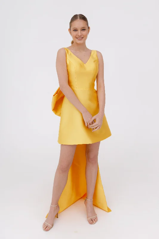 Ruched Satin Dress Bumblebee Tofa