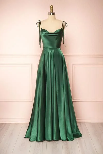 Fashionista’s Dream Dress Green Straps A-Line Cowl Neck Satin Maxi Dress Bridesmaid Dress,DS4988 Fashionista’s Dream Dress Green Straps A-Line Cowl Neck Satin Maxi Dress Bridesmaid Dress,DS4988