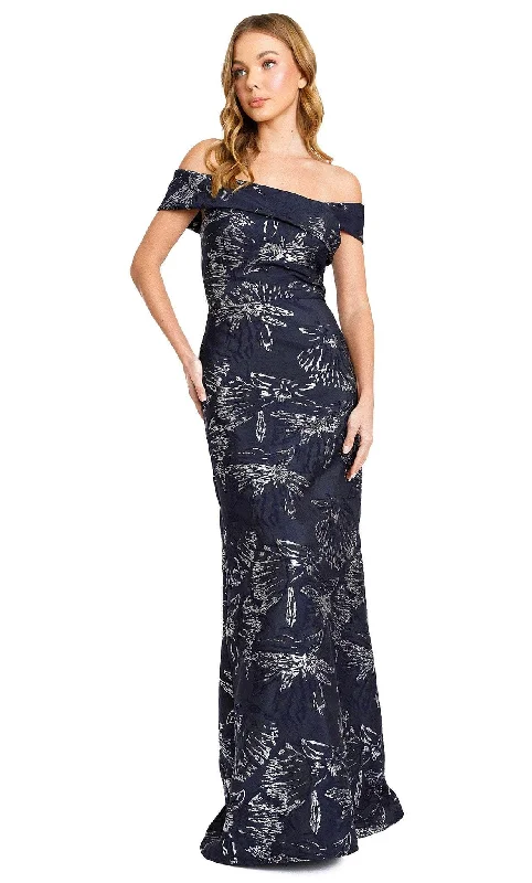 Floral Beaded Gown Nicole Bakti 7176 - Metallic Printed Evening Dress
