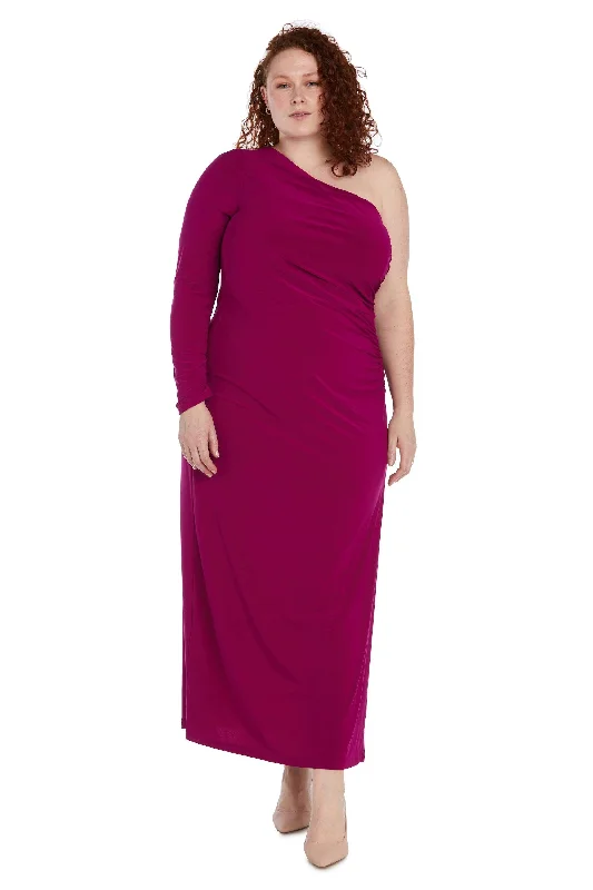 Cinderella Style Dress Nightway Long One Shoulder Plus Size Dress 22158W