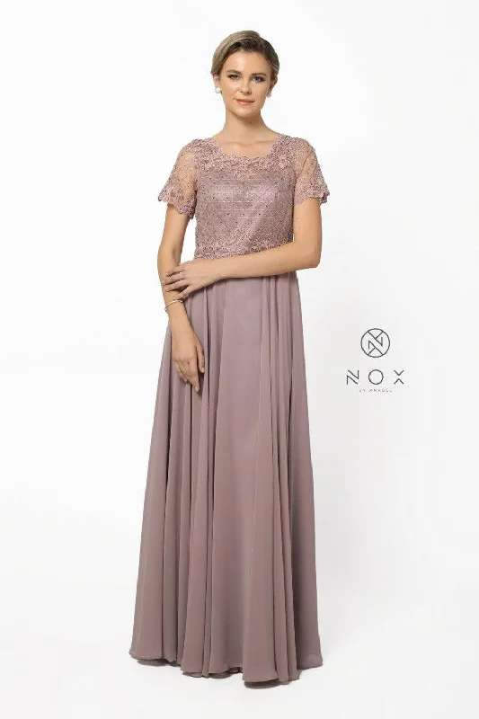 Regal Velvet Gown Long Formal Mother of the Bride Dress