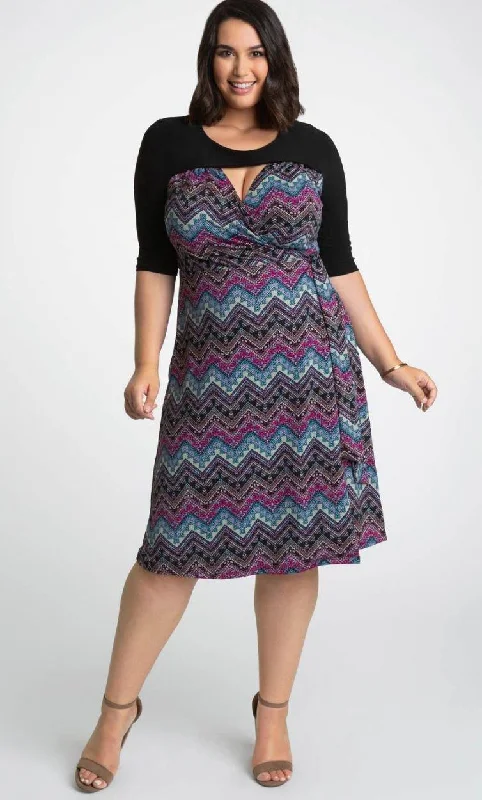 Structured Evening Gown Kiyonna Plus Size Short Wrap Dress