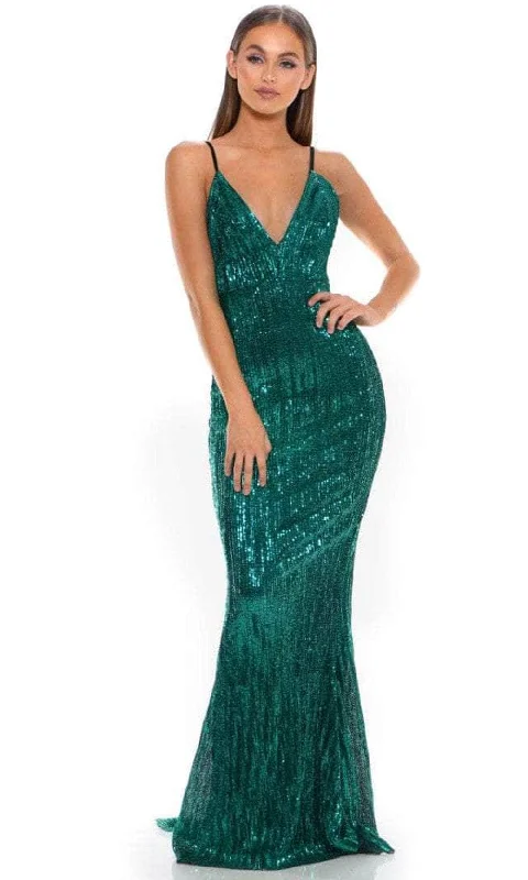 Polished Formal Dress Portia and Scarlett GLISTEN - Backless Glitter Sheath Prom Dress