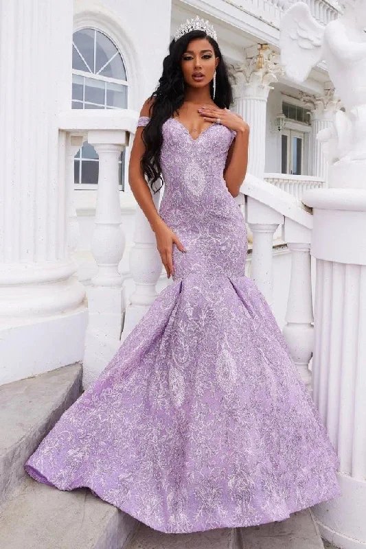 Red Carpet Dress Portia and Scarlett PS22042 Long Off Shoulder Mermaid Prom Dress
