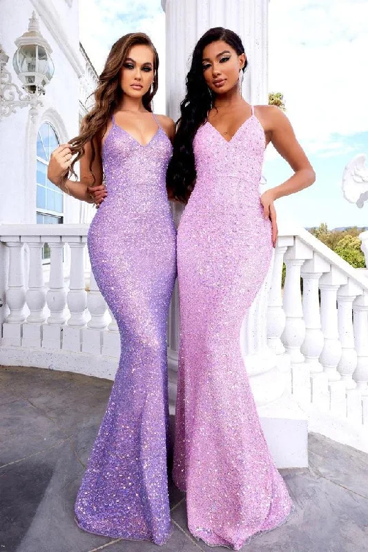 Polished Formal Dress Portia and Scarlett PS22445C Long Fitted Trumpet Prom Dress