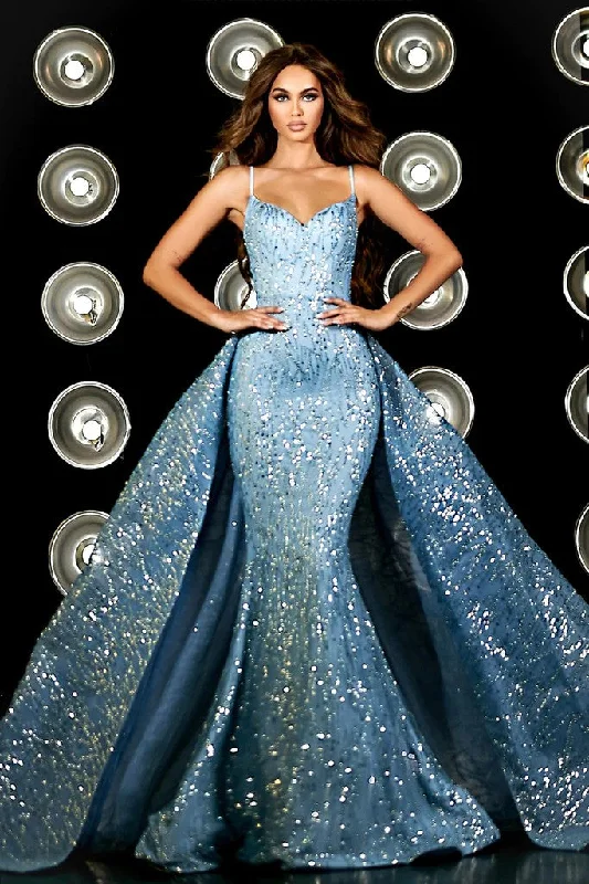 Party Ready Dress Portia and Scarlett PS23033 Long Mermaid Overskirt Prom Gown