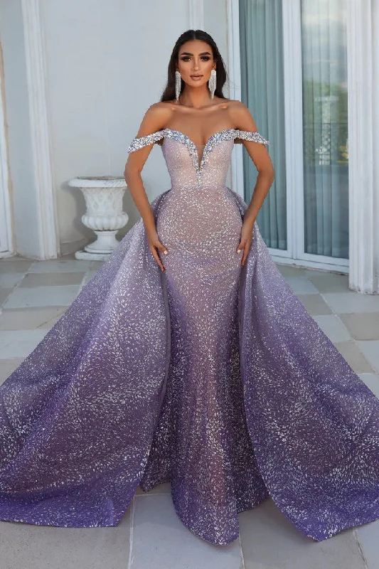 Regal Velvet Gown Portia and Scarlett PS23034 Long Off Shoulder Overskirt Prom Gown Regal Velvet Gown Portia and Scarlett PS23034 Long Off Shoulder Overskirt Prom Gown