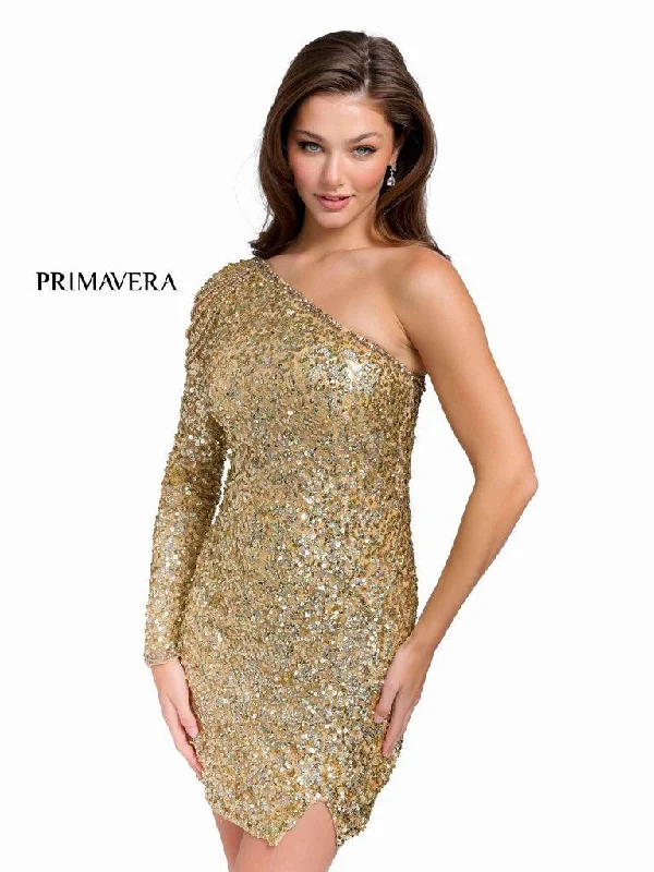Charcoal Gray Gown Primavera Couture Beaded Short Prom Dress 3853