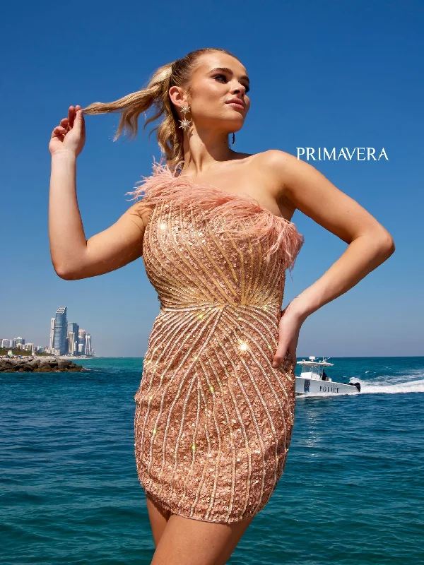 Stylish Taffeta Dress Primavera Couture 4002 One Shoulder Short Homecoming Dress