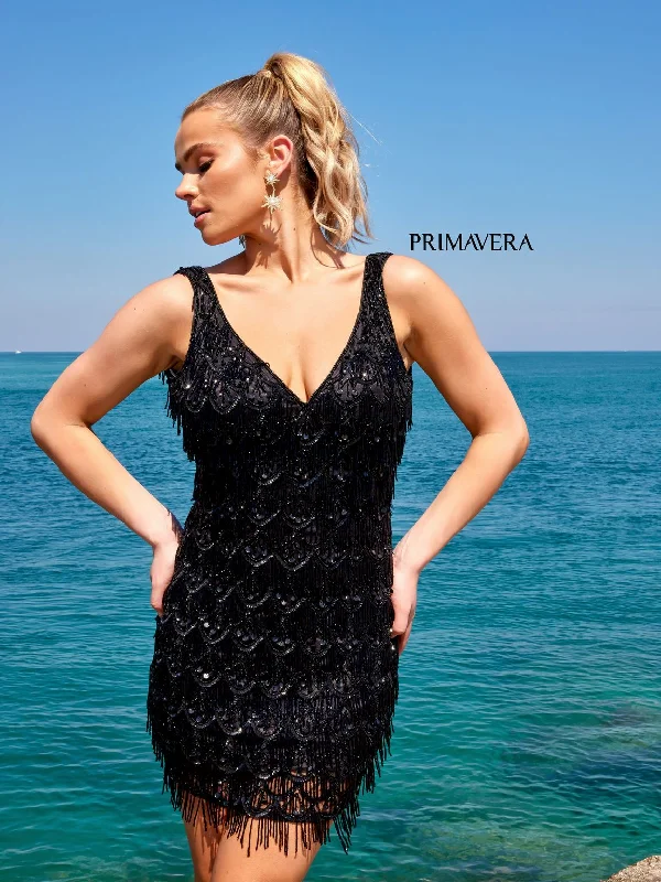 Draped Formal Dress Primavera Couture 4042 Sleeveless Short Homecoming Dress