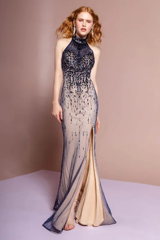 Hollywood-Inspired Gown Prom Long Formal Dress Halter Neck Sale