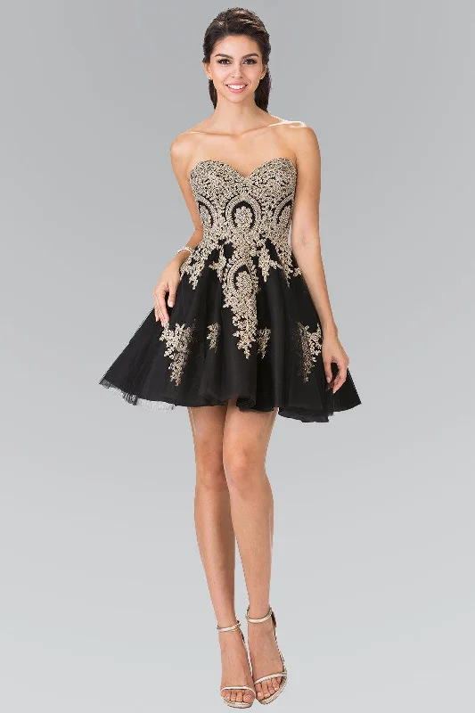 Floral Embroidery Dress Prom Short Dress Homecoming