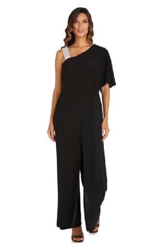 Open Back Dress R&M Richards 3420 Asymmetric Jumpsuit With Overlay Sale