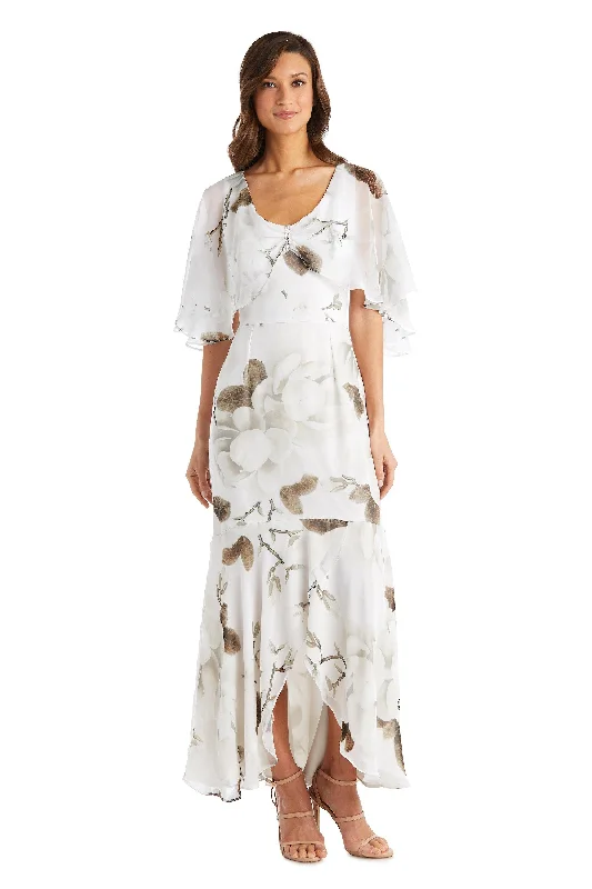 Puffy Sleeve Dress R&M Richards 7130 Formal Long Dress