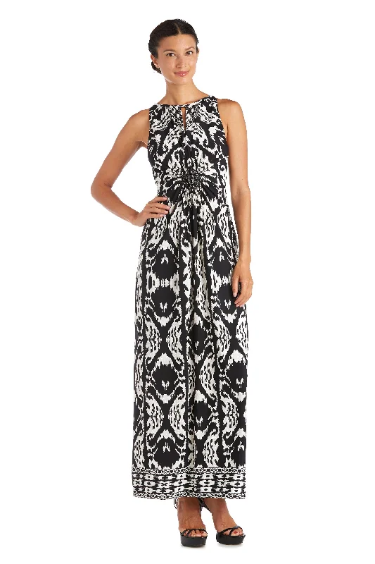 Sheer Panel Dress R&M Richards 7378 Long Max Dress