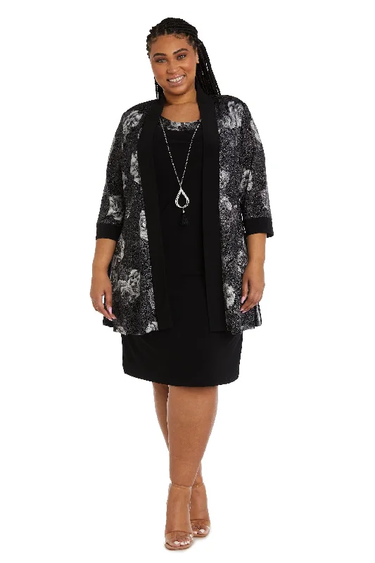 Red Carpet Dress R&M Richards 9203W Plus Size Printed Jacket Dress