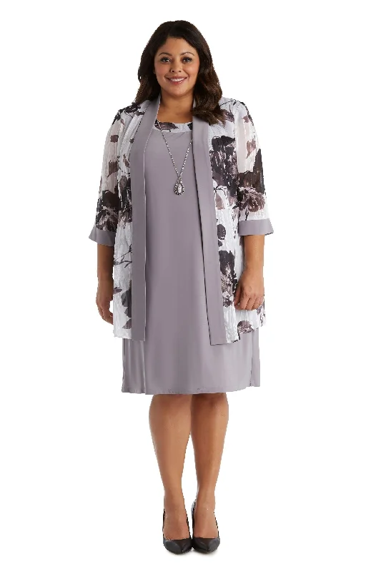 Wedding Reception Gown R&M Richards 7149W Plus Size Short Jacket Dress