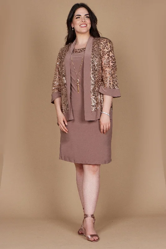 Fitted Formal Dress R&M Richards 7387 Short Mother Of The Bride Dress