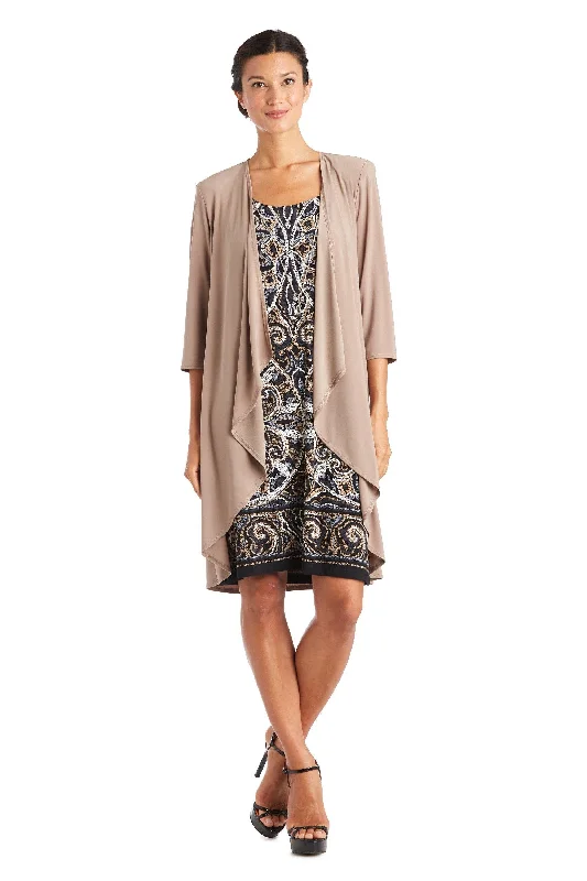 Regal Ball Gown R&M Richards 7037 Two Piece Print Jacket Dress