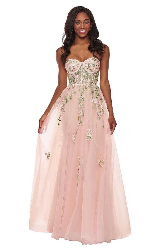 Sophisticated Maxi Dress Rachel Allan Prom Strapless Long Formal Dress 6474