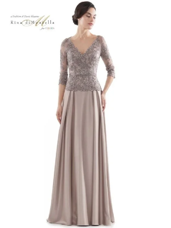 Perfect Fit Dress Rina di Montella Long Formal Long Sleeve Dress 2720