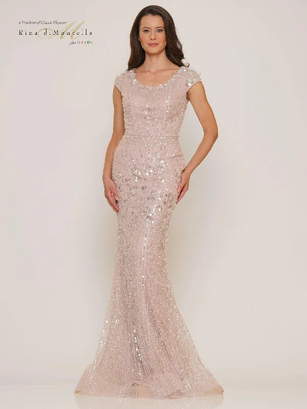 Regal Velvet Gown Rina di Montella Mother of the Bride Long Gown 2753