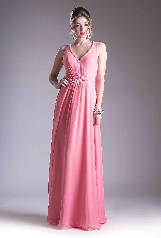 Sophisticated Party Dress Long Strappy Back Dress by Cinderella Divine CH526