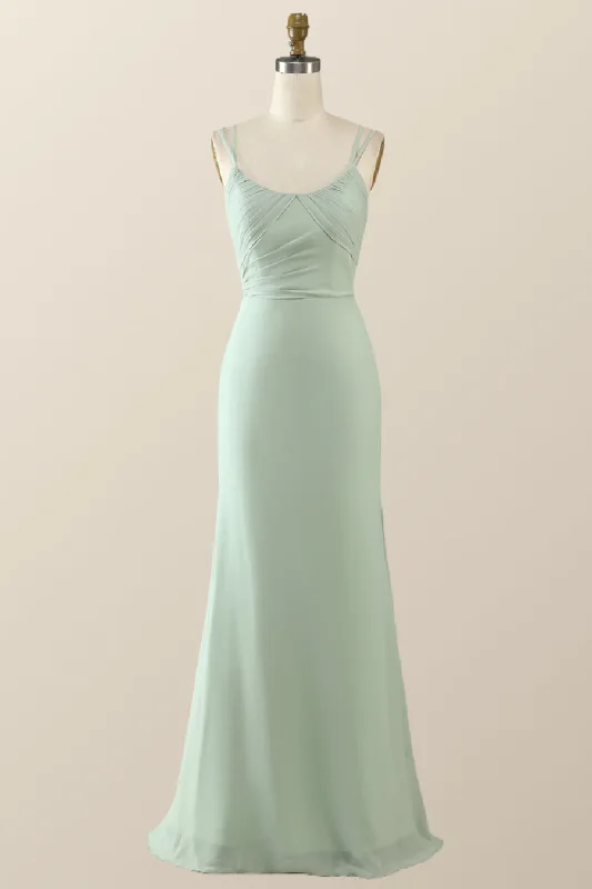 Puffy Formal Dress Sage Green Chiffon Pleated Long Party Dress Bridesmaid Dress,DP1814 Puffy Formal Dress Sage Green Chiffon Pleated Long Party Dress Bridesmaid Dress,DP1814