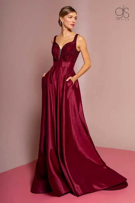 Tulle Skirt Dress Prom Long Formal Evening Dress with Pockets