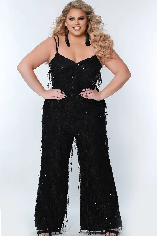 Striking Red Gown Fringe is In Jumpsuit