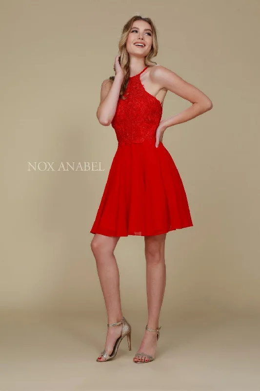 Polka Dot Gown Short High Neck Embroidered Cocktail Dress Sale