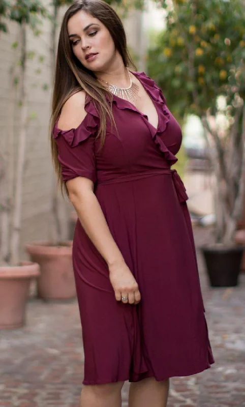 Ruched Satin Dress Kiyonna Short Wrap Dress Cocktail