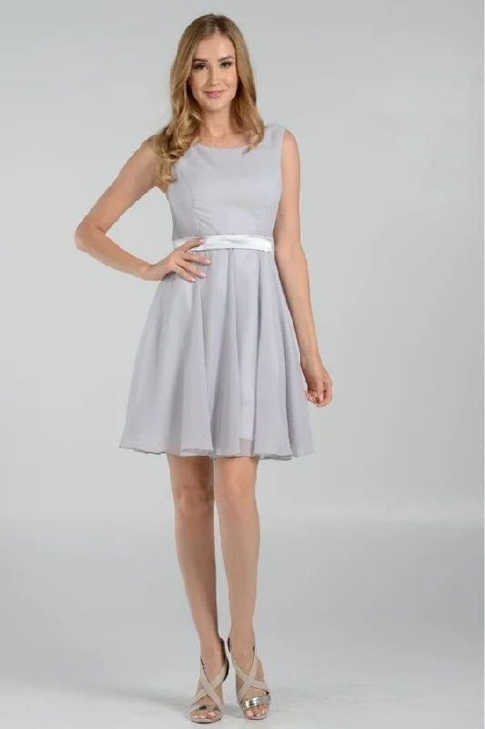Sequin Maxi Dress Short Knee Length Chiffon Dress by Poly USA 7290
