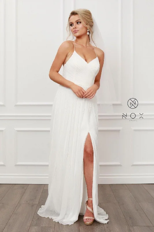 Lush Satin Gown Simple Long Wedding Dress Sale