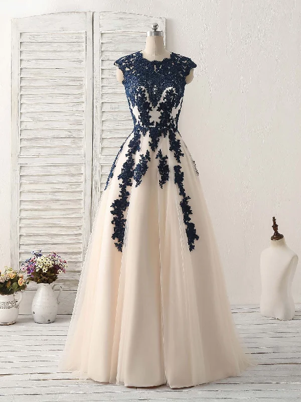 Hollywood-Inspired Gown A-Line Tulle Appliques Formal Party Dress Bridesmaid Dress,DP1440 Hollywood-Inspired Gown A-Line Tulle Appliques Formal Party Dress Bridesmaid Dress,DP1440