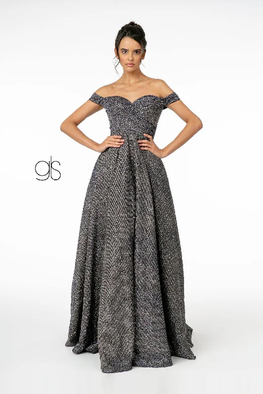 Cinderella Style Dress Glitter Lame Long Prom Dress